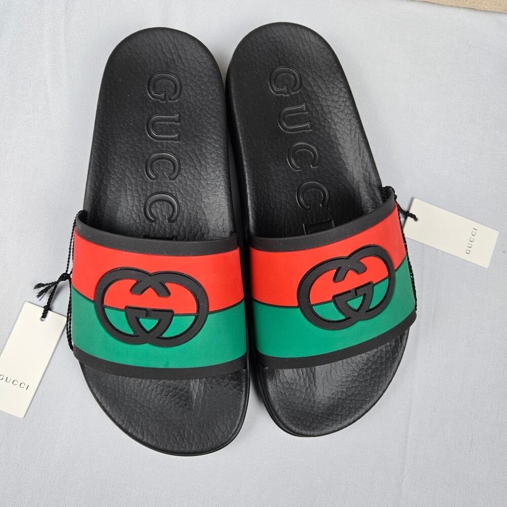 Gucci Interlocking GG Slides Men 8 8.5 Women 10.5 EU 41